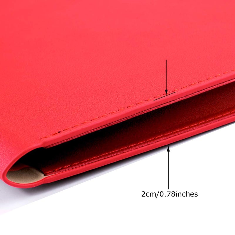 Enyuwlcm PU Leather A4 File Folder Document Holder Waterproof Portfolio Envelope Folder Case with Invisible Magnetic Closure Red - Image 4